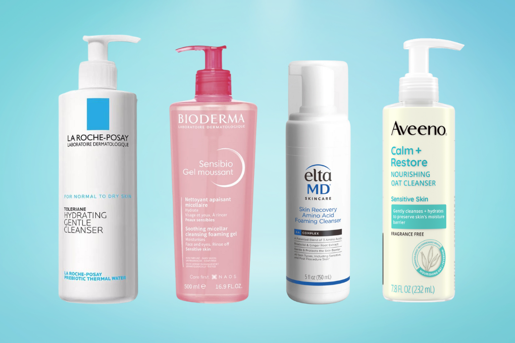 Selection of gentle face cleansers